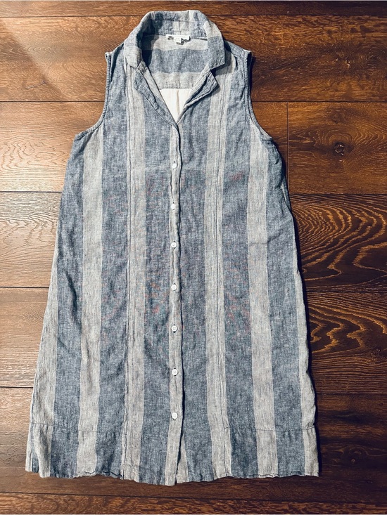 beachlunchlounge Dresses & Skirts - Linen/Cotton Blend Beachlunchlounge Blue & White Striped Sundress/Beach Dress